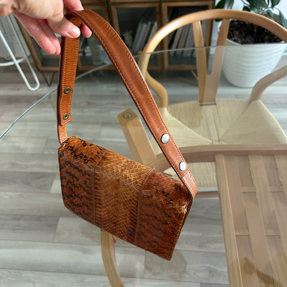 Vintage Snake Skin Leather Handbag - Picture 7 of 12